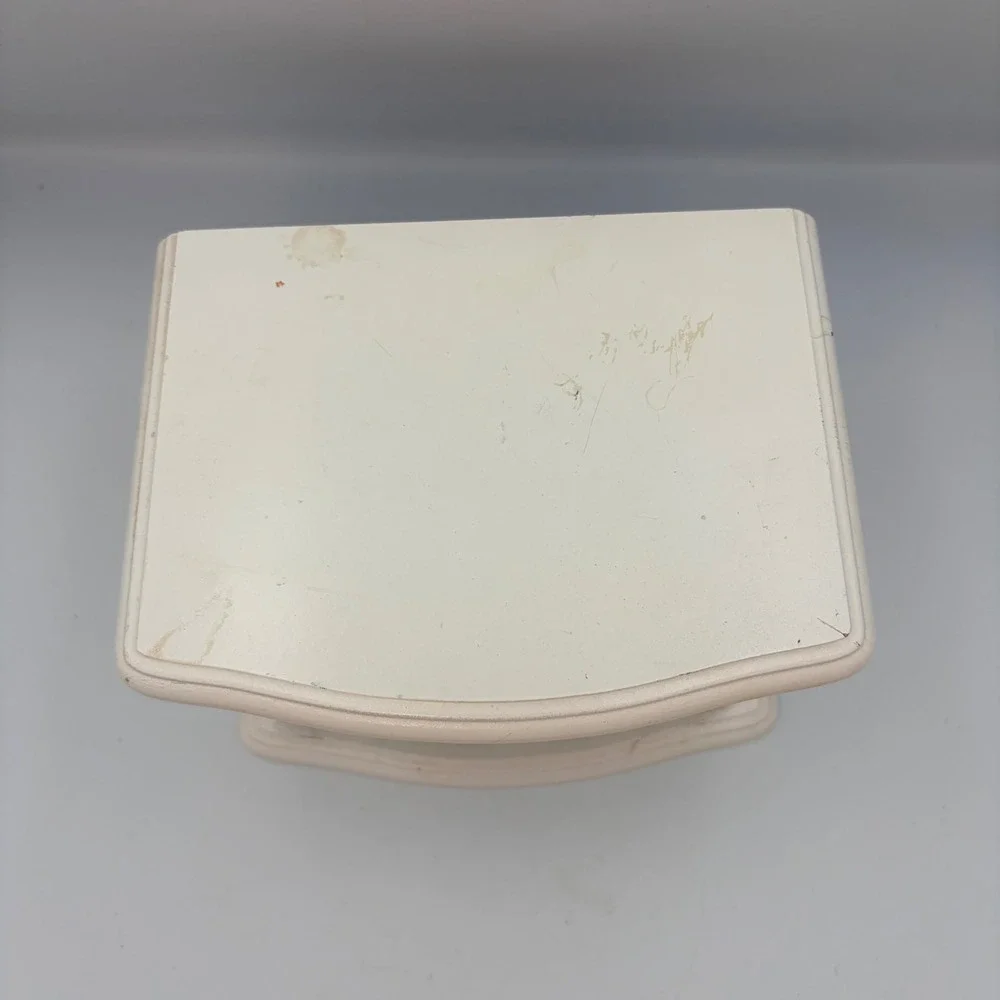 Vintage White Wooden Ballerina Musical Jewelry Box Wind Up Dresser Style